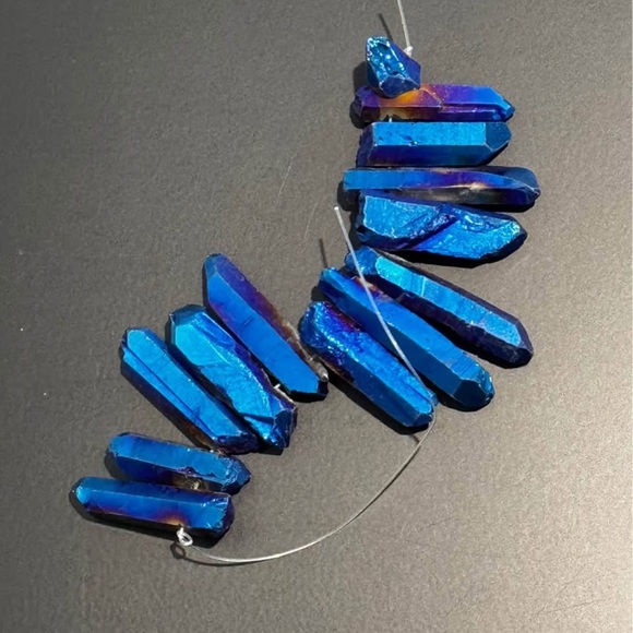 Electric Blue Crystal Quartz - Drilled - Picture 4 of 5